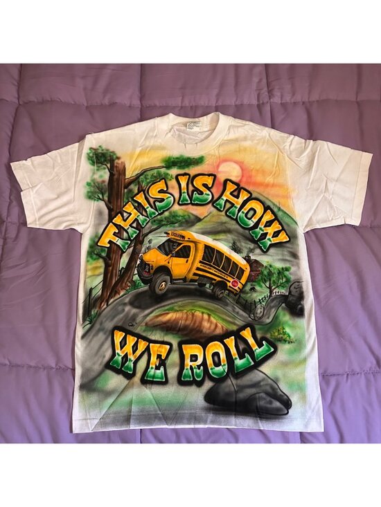 Gildan Other - Custom Airbrushed "This Is How We Roll" T-Shirt With Bus Design Personalized "Ke